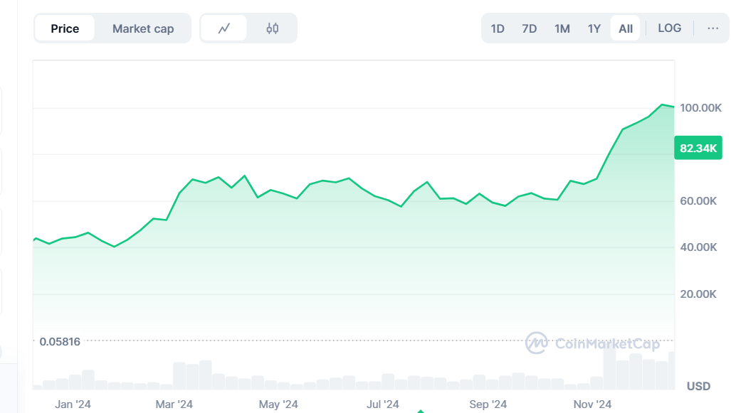 Bitcoin price in 2024